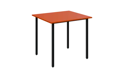 JSB 80N Jídelní stůl 800 x 800 mm, deska pomeranč / podnož černá